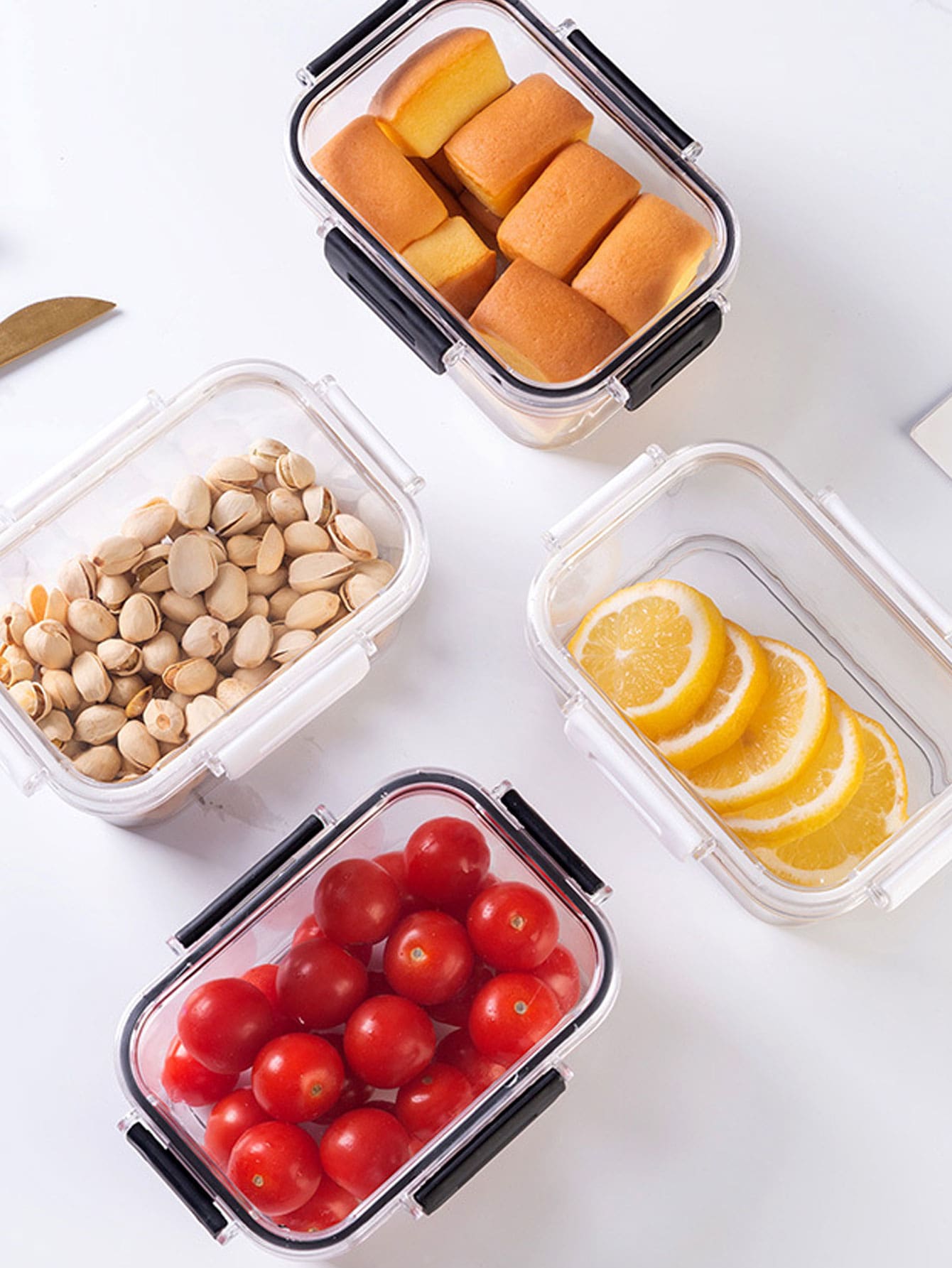 Speckles Set Of 3 Freshlock 3-Piece Set Mixed Size Plastic Food Storage Meal Prep Container Set