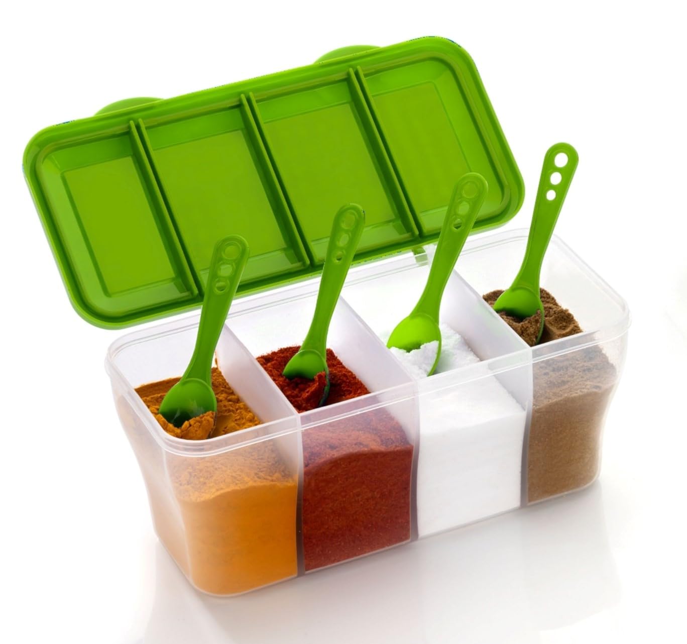 SPECKLES® Multipurpose Plastic 4 In 1 Masala Box for Kitchen