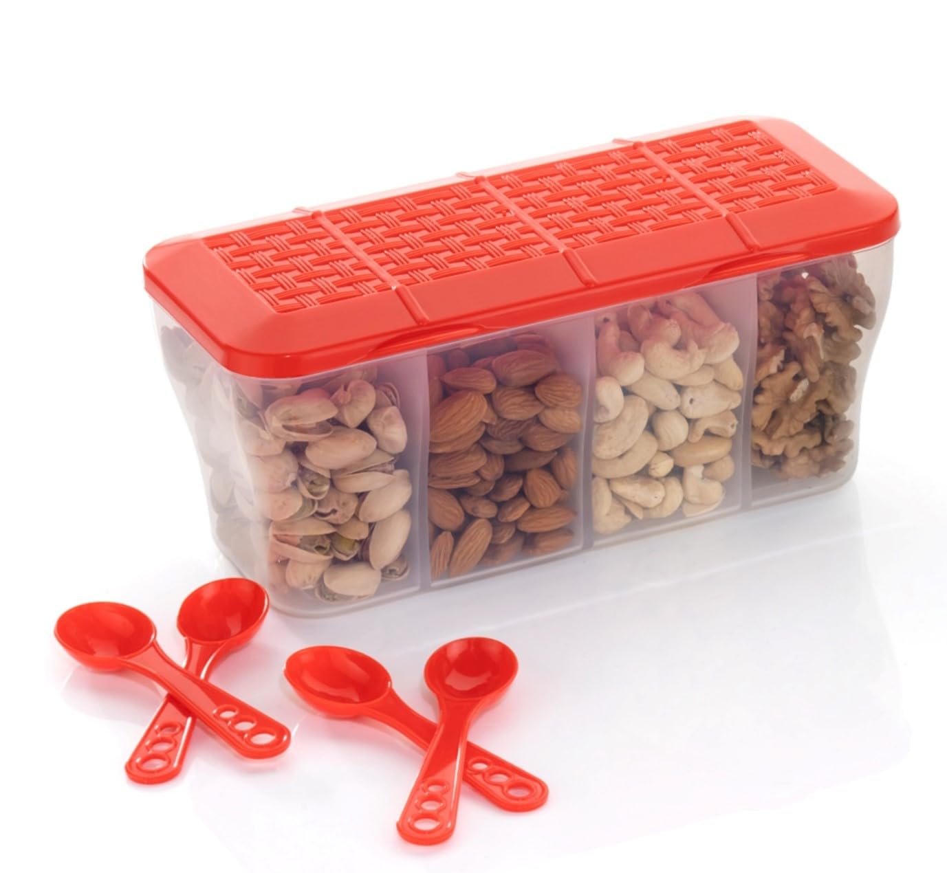 SPECKLES® Multipurpose Plastic 4 In 1 Masala Box for Kitchen
