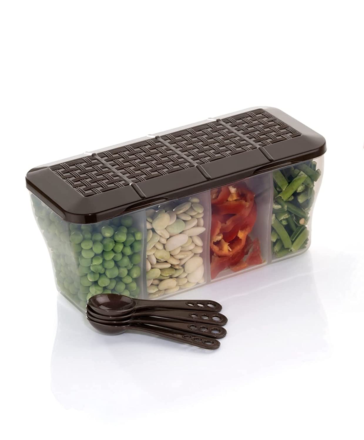 SPECKLES® Multipurpose Plastic 4 In 1 Masala Box for Kitchen
