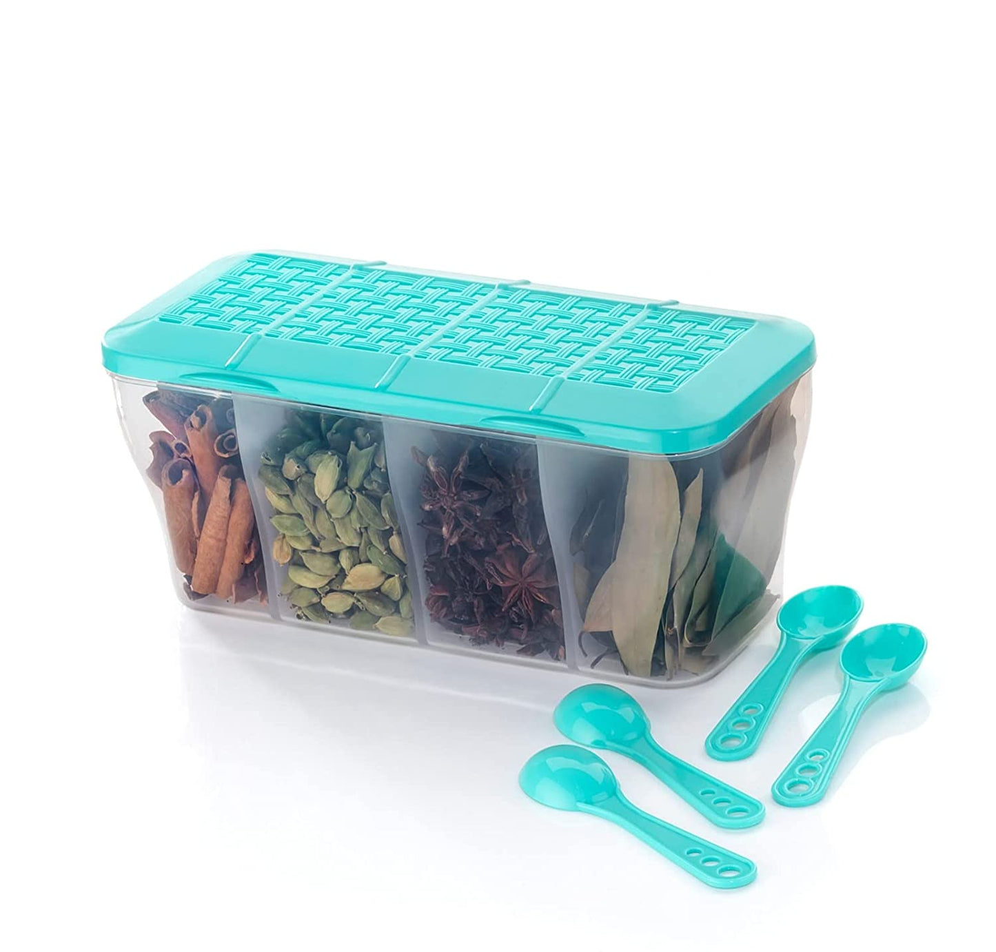 SPECKLES® Multipurpose Plastic 4 In 1 Masala Box for Kitchen