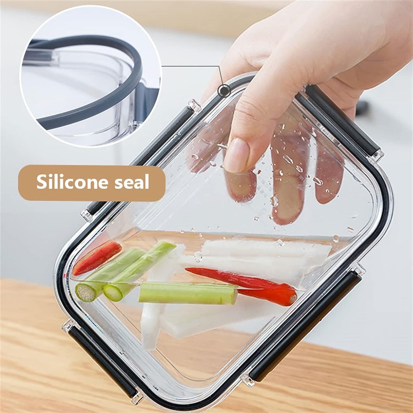 Speckles Set Of 3 Freshlock 3-Piece Set Mixed Size Plastic Food Storage Meal Prep Container Set