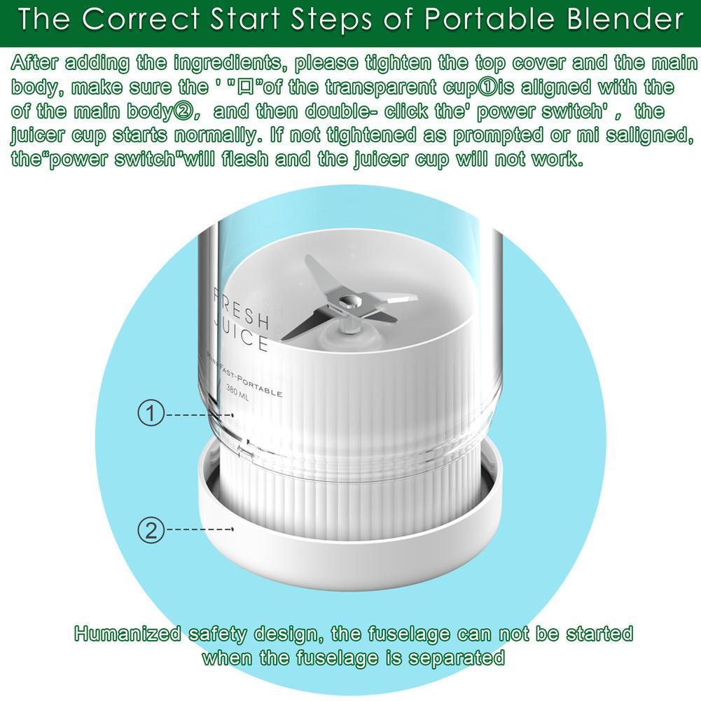 Portable Electric Juicer Blender| Usb Mini Fruit Extractor | Portable Juicer | Juice Maker Machine | Gym Health Blender