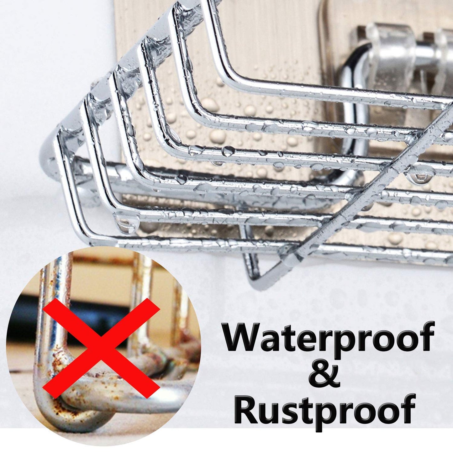 Shelf- Adhesive Metal Soap Storage Rack (Pack Of 2)