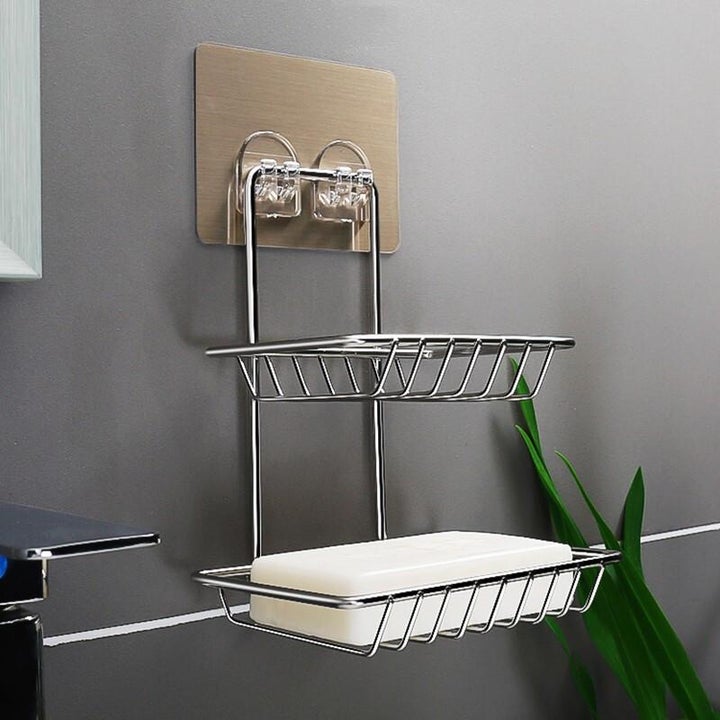 Shelf- Adhesive Metal Soap Storage Rack (Pack Of 2)