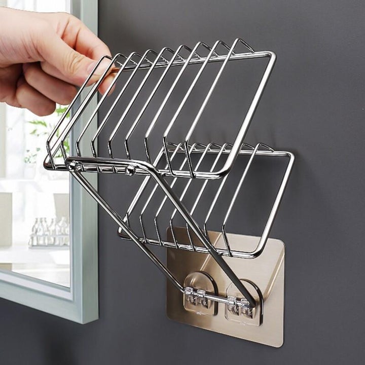 Shelf- Adhesive Metal Soap Storage Rack (Pack Of 2)