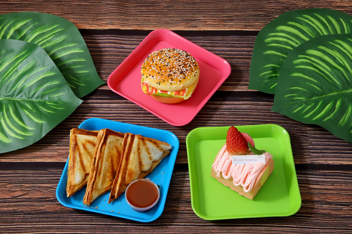 Plastic Square Snacks Quarter Plates Side/Half Plates Set, Food Grade, Unbreakable Plates
