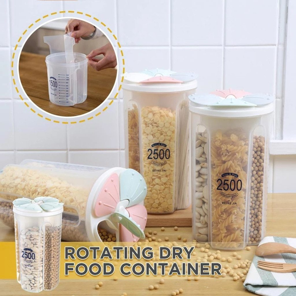 Rotating Kitchen Storage Tank Dry Food Storage Containers