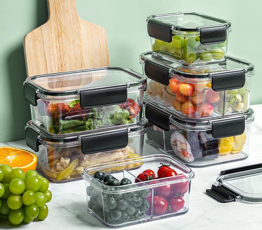 Speckles Set Of 3 Freshlock 3-Piece Set Mixed Size Plastic Food Storage Meal Prep Container Set