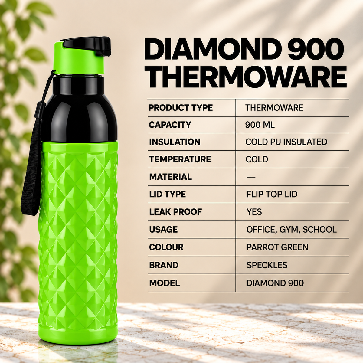 Parrot Diamond 900ML Thermoware