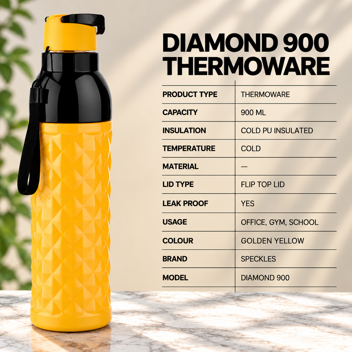 Yellow Diamond 900ML Thermoware