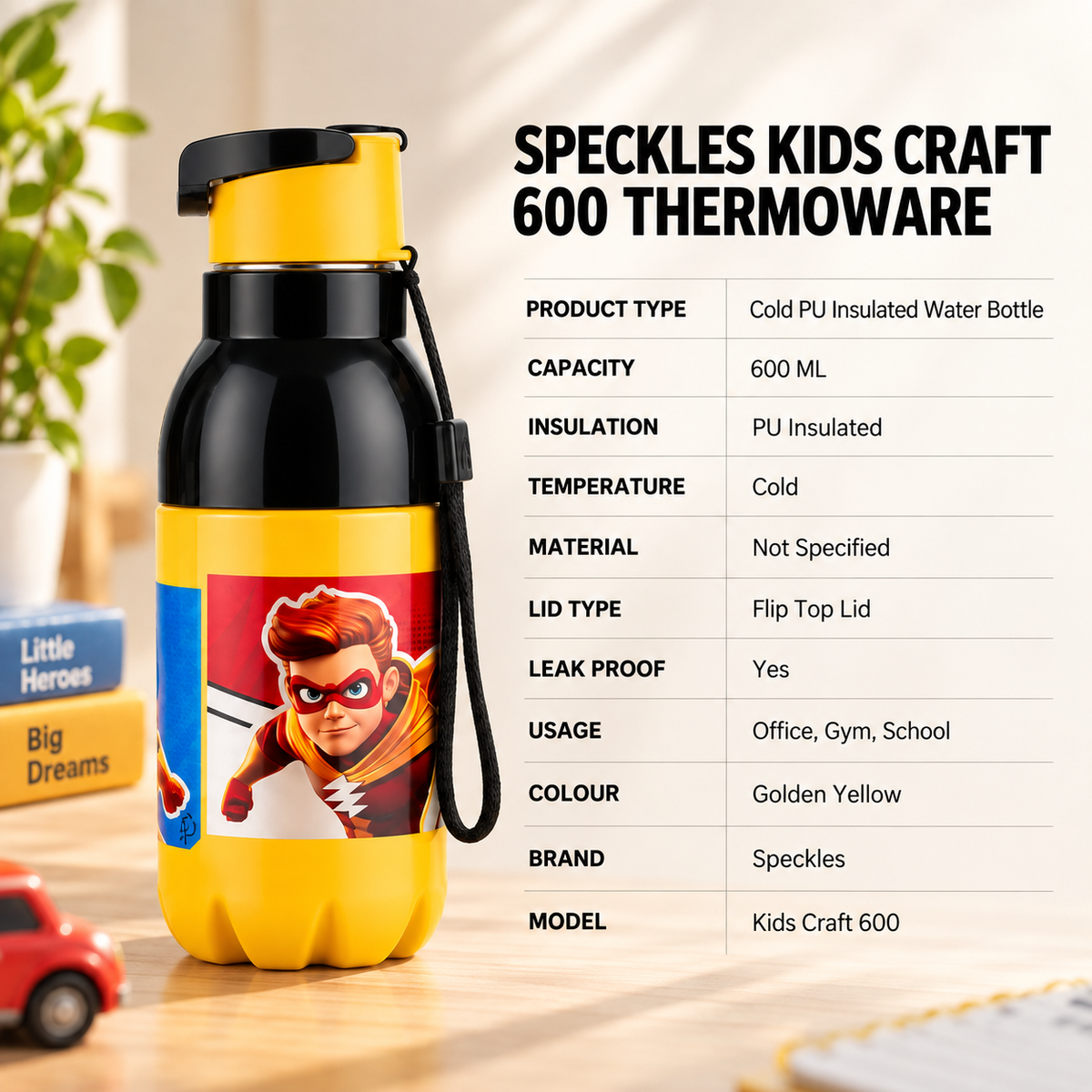 Golden Yellow Speckles Kids Craft 600ML Thermoware