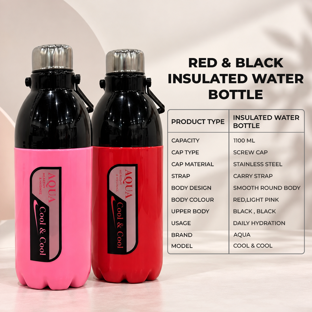 Red & Pink Insulated Water Bottle