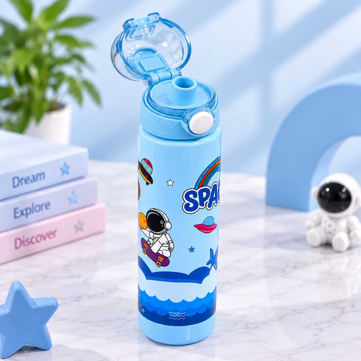 Speckles Space Theme Printed Leakproof Sipper Bottle
