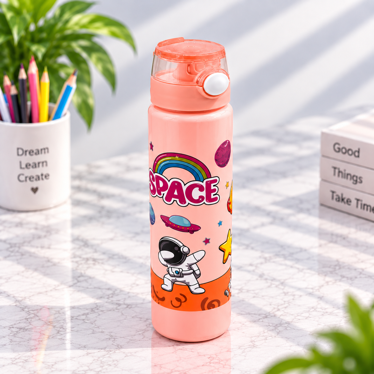 Speckles Space Theme Printed Leakproof Sipper Bottle